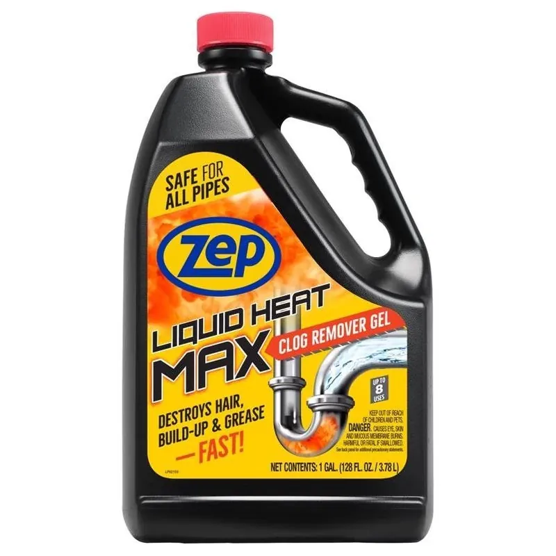 Zep Heat Max Liquid Clog Remover – 128 oz Professional Drain Cleaner