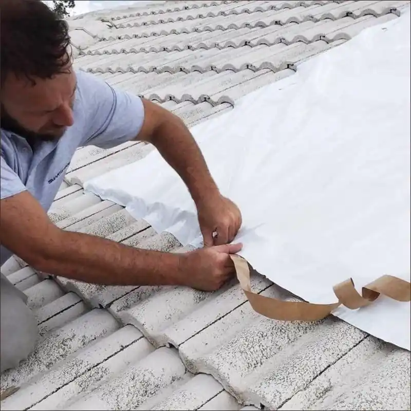 Smart‑Tarp 120" Self‑Adhering White Poly Roofing Tarp