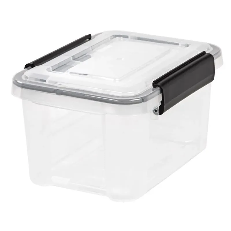 IRIS WeatherPro 6.5 Qt Stackable Black/Clear Plastic Storage Box – Space‑Saving Organizer