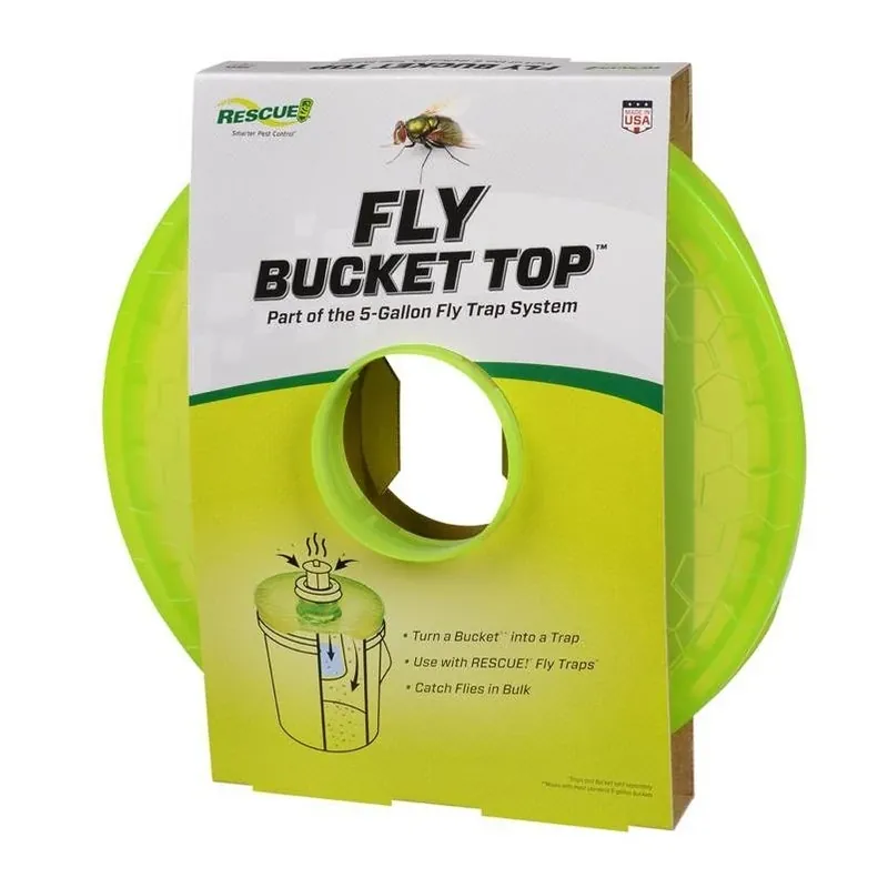 Rescue! Bucket Top Fly Trap – Solid – 5‑Gallon Jumbo Catcher