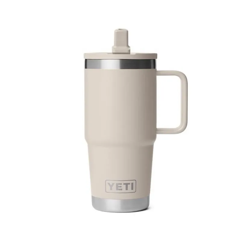 YETI Rambler 20‑oz Stainless Steel Travel Mug With Straw – Cape Taupe, BPA‑Free