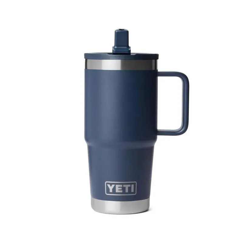 YETI Navy 20‑oz Insulated Travel Straw Mug – BPA‑Free Stainless Steel