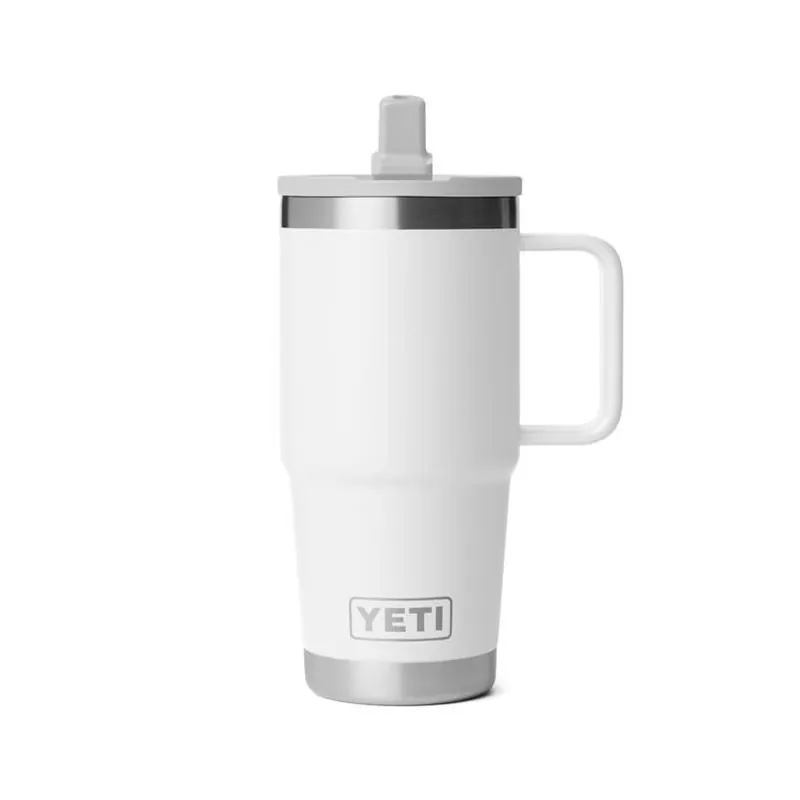YETI Rambler 20‑oz White Stainless Steel BPA‑Free Travel Mug With Straw
