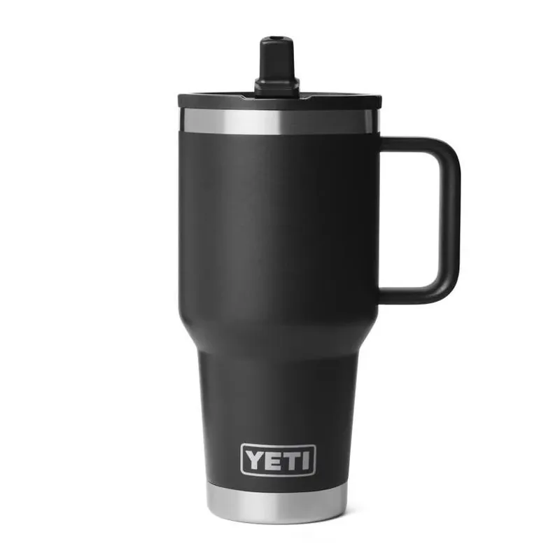 YETI Rambler 30‑oz Black Insulated Travel Mug With Straw – BPA‑Free