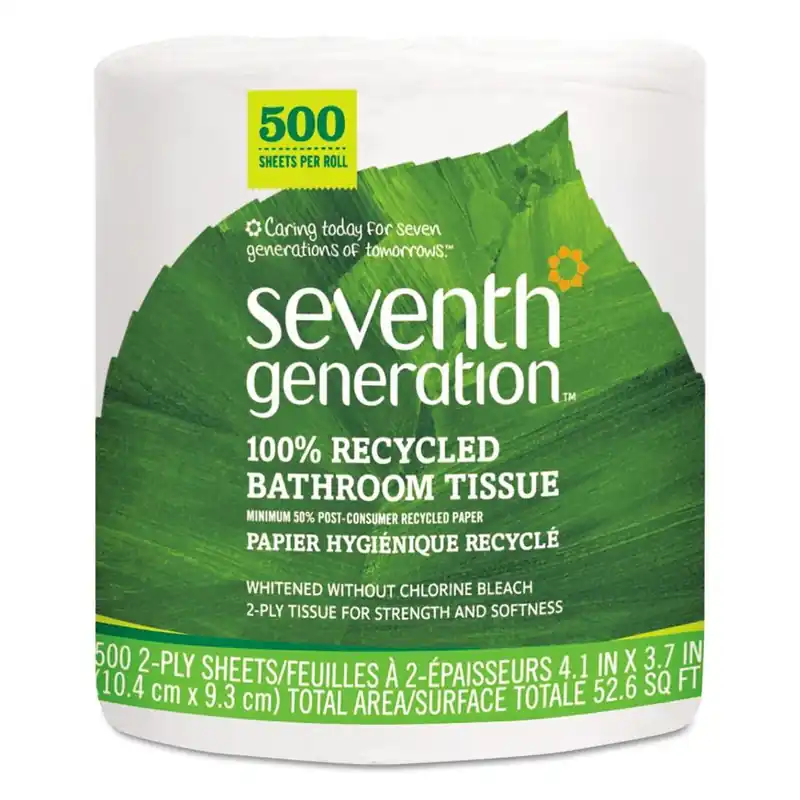 100% Recycled White Toilet Tissue - Eco-friendly, 60 Rolls, Soft And Strong