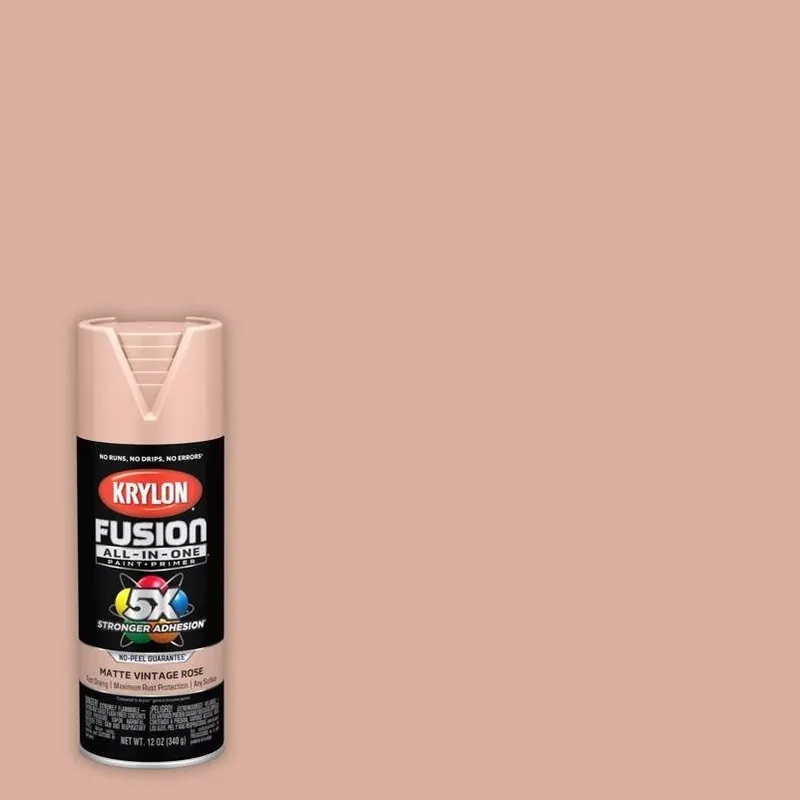 Krylon Fusion All‑in‑One Vintage Rose Flat Matte Spray Paint – 12 oz (Paint & Primer)