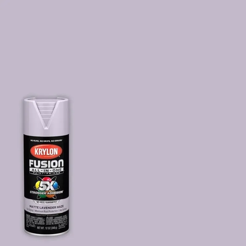 Krylon Fusion All‑in‑One Matte Lavender Haze Spray Paint – 12 oz Versatile Primer & Finish