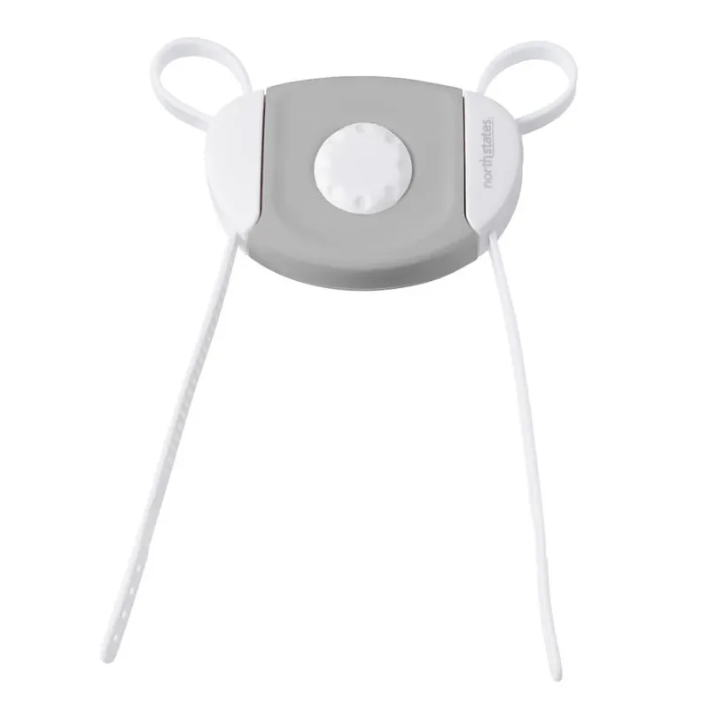 North States Toddleroo Cabinet Flex Lock – Gray/White Plastic, Easy‑Install (1‑Piece)