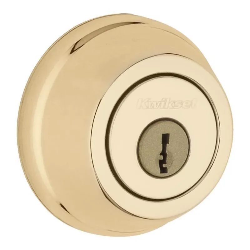 Kwikset Polished Brass Residential Deadbolt – High‑Strength Metal Security Lock