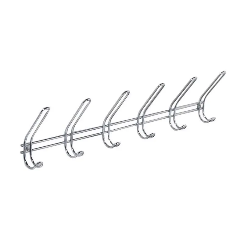 IDesign WM Hook – 15.25‑in Chrome Steel Wall‑Mount Hook Rack (1‑Piece)