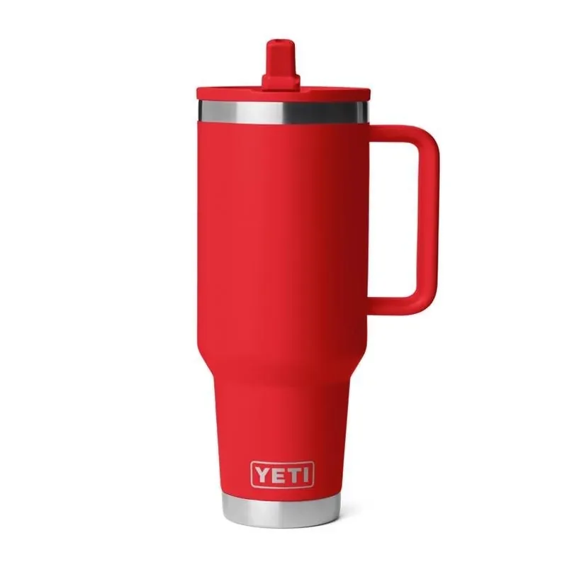 YETI Rambler 40‑oz Rescue Red Stainless Steel Travel Straw Mug – BPA‑Free