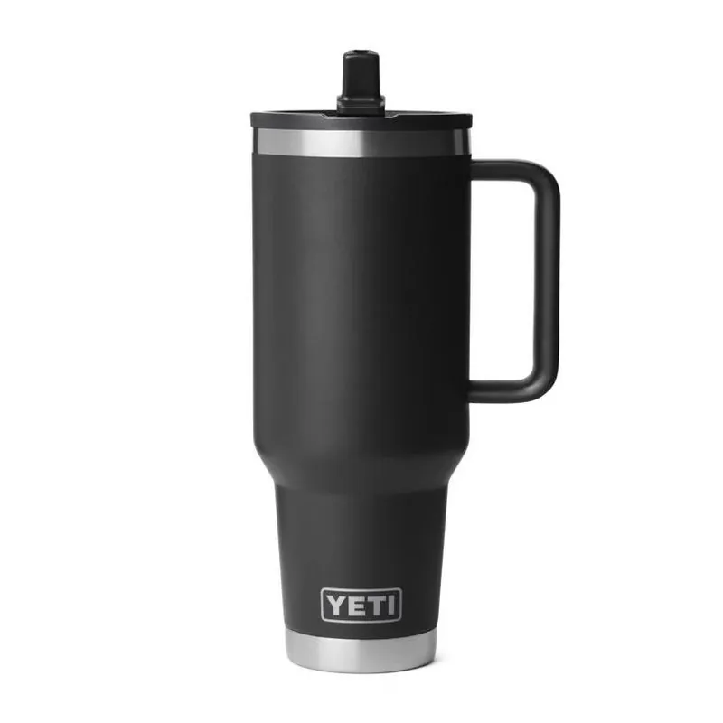 YETI Rambler 40‑Oz Insulated Black Travel Straw Tumbler – BPA‑Free