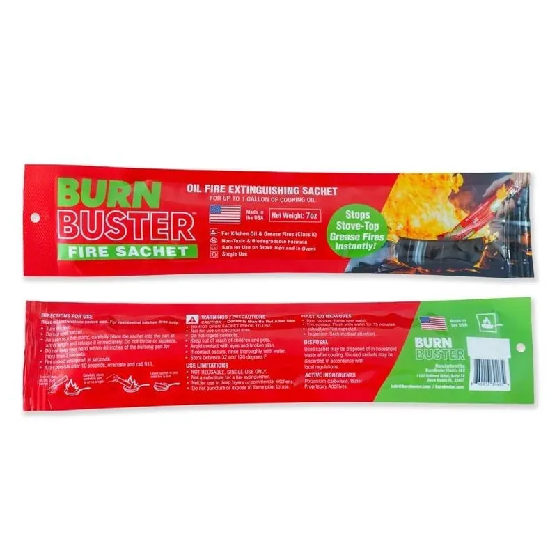 BurnBuster 5‑oz Kitchen Fire Suppressant Sachet – Rapid Flame Control Solution