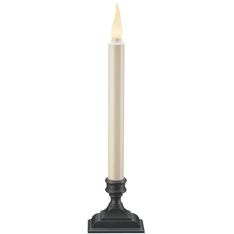 12.5 In. Led Taper Candle With Aged Bronze Base And Warm 3d Flame