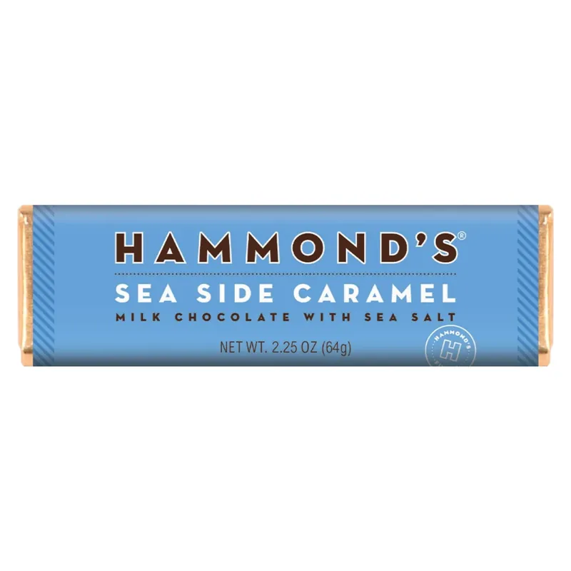 Sea Side Caramel Milk Chocolate Candy Bar 2.25 Oz - Decadent Treat