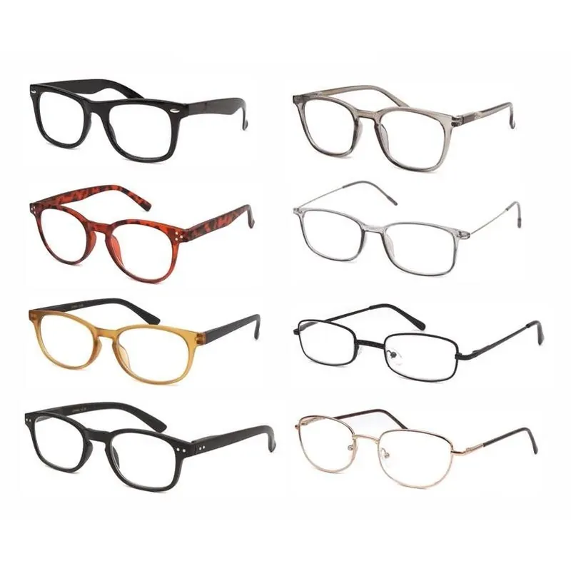 Diamond Visions Premium Reading Glasses – Assorted Metal & Plastic Frames, +1 To +4 Diopter, Unisex Style