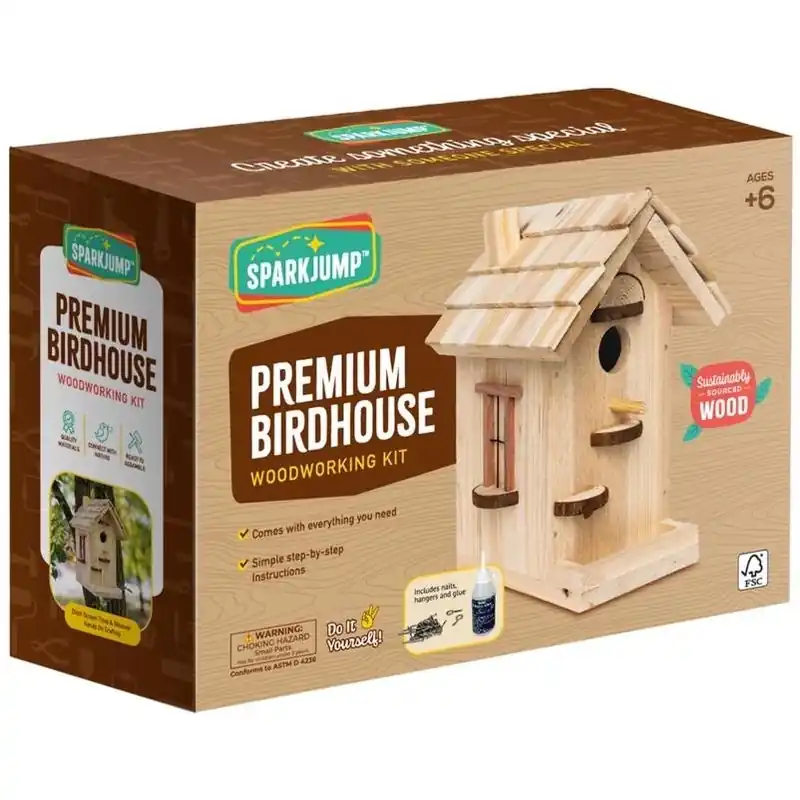 SparkJump Kids’ DIY Birdhouse Building Kit – Creative Play Set For Ages 6+