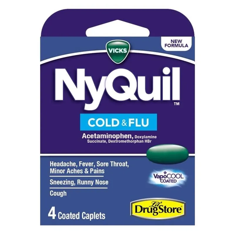 Vicks NyQuil Nighttime Cold & Flu Relief – Fast-Acting Sleep Aid