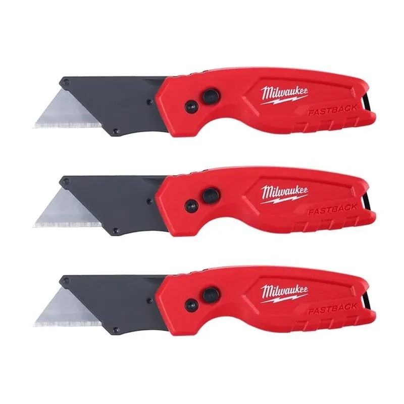 Milwaukee Red Flip-Action 6-Inch Folding Utility Knife – Pack Of 3