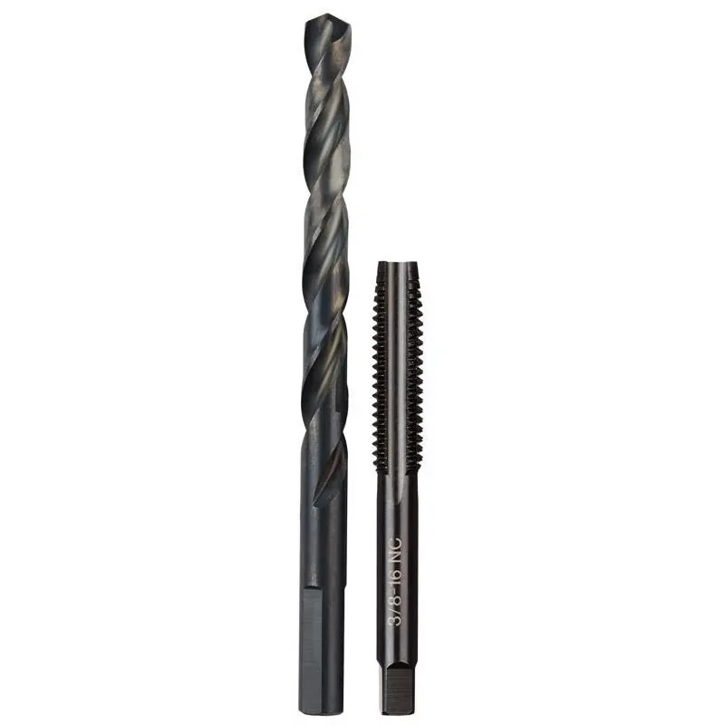 Milwaukee High Carbon Steel SAE NC Plug Tap & Drill Bit Set – 2‑Piece