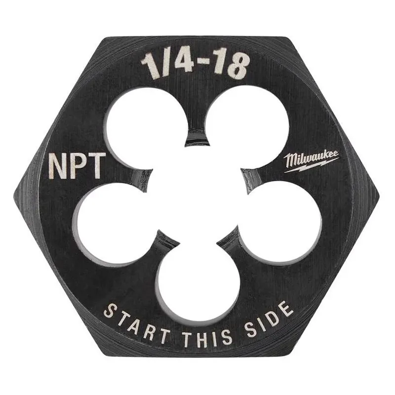Milwaukee 1/4-18 NPT Hex Threading Die – 1-7/16 In HCS