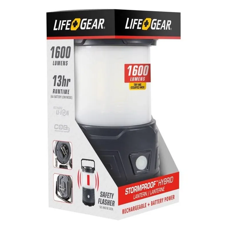 Dorcy Lifegear 1600‑Lumen Rechargeable LED Lantern – High‑Power AA Flashlight In Black