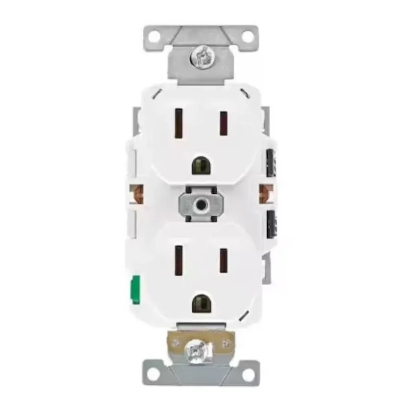 Leviton Lever Edge White 15‑Amp 125‑Volt Grounded Wall Outlet – 1‑Pack