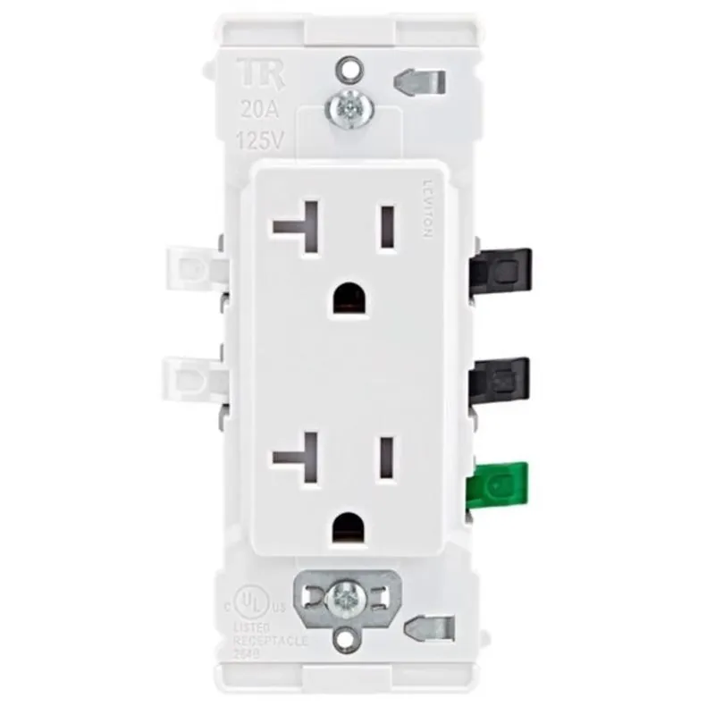 Leviton Lever Edge 20‑Amp White NEMA 5‑20R Receptacle – 10‑Pack