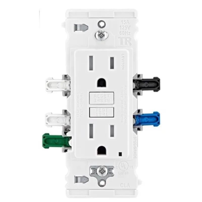 Leviton Lever Edge White 15‑Amp 125V GFCI Receptacle – Pack Of 3