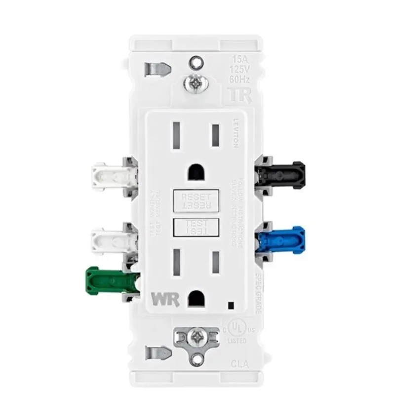 Leviton Lever Edge White Weather‑Resistant 15‑Amp GFCI Outlet (125V) – Pack Of 1