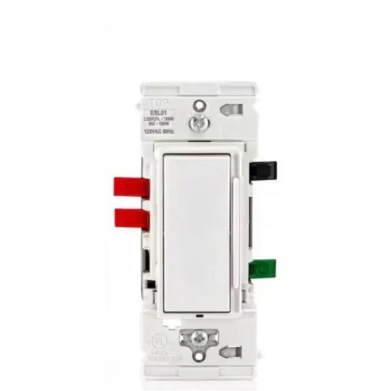Leviton White Lever Edge Decora Slide Dimmer – LED‑Ready Rocker Switch