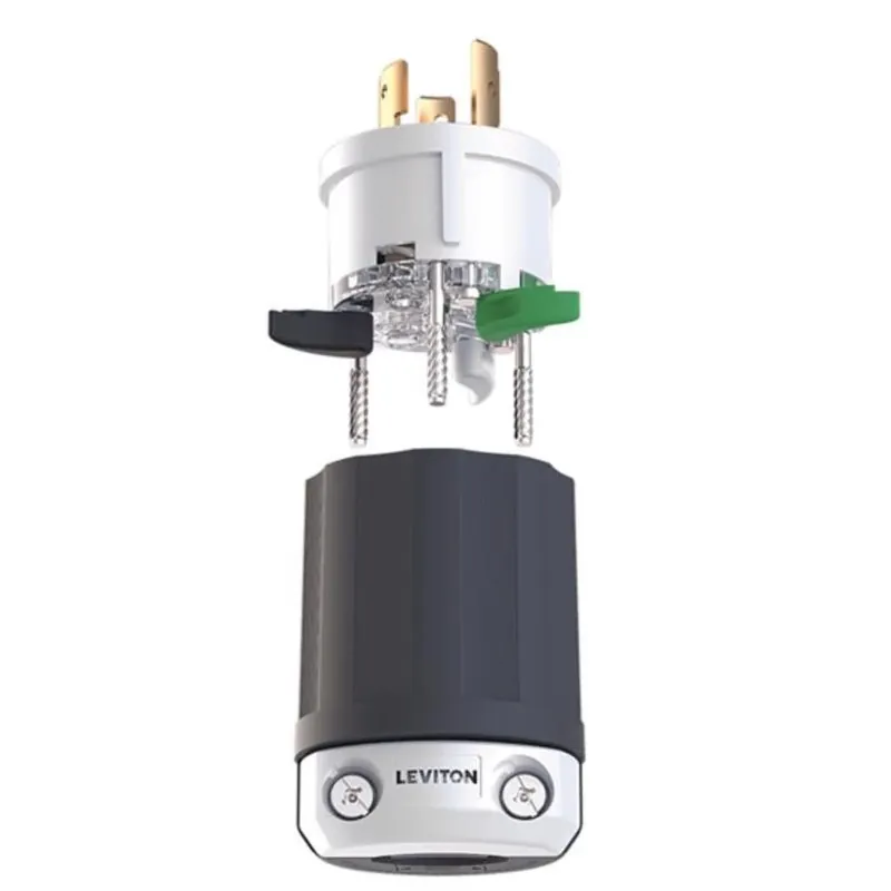 Leviton Lever Edge NEMA L5‑20P 20A Plastic Locking Plug – Commercial & Residential