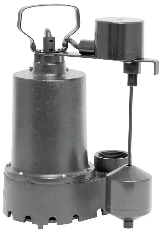 1/2 Hp Cast Iron Submersible Sump Pump With Vertical Float Switch & Stainless Steel Impeller