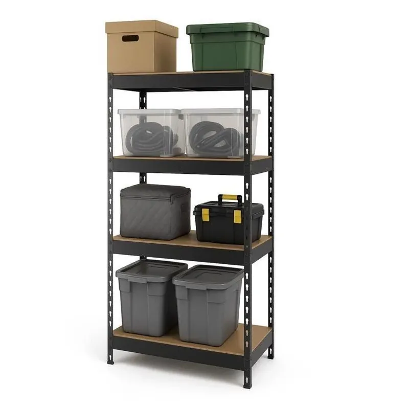 Ar Shelving 4‑Tier Matte Black Steel Shelving Unit – 60" H X 12" W X 30" D