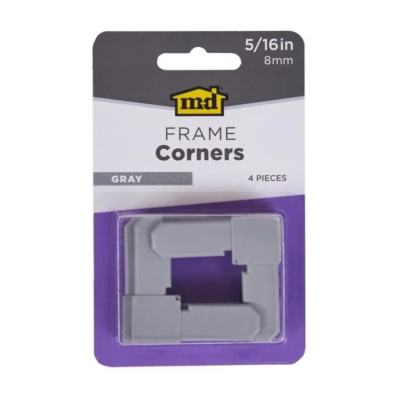 M-D Gray Plastic Frame Corner Brackets – 5/16" Height, Pack Of 4