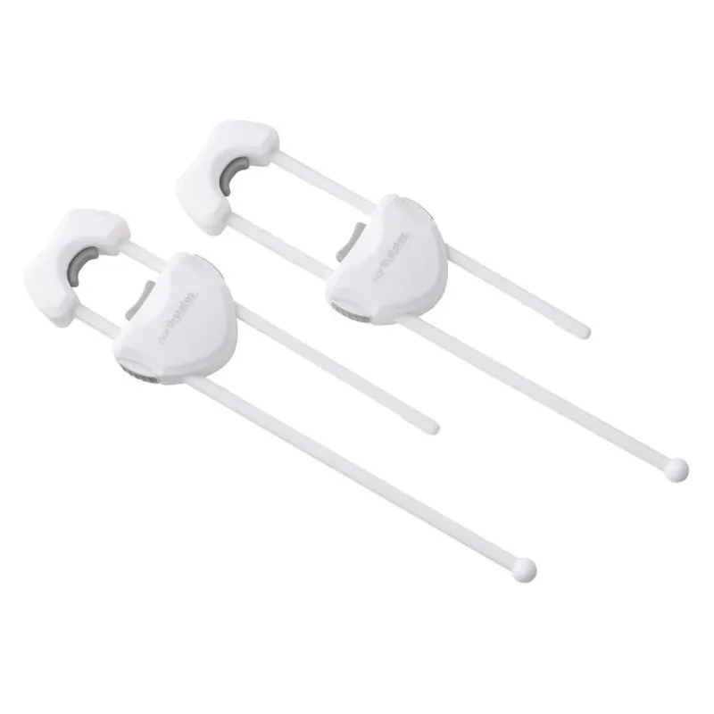Toodleroo North States White Plastic Cabinet Locks – 2‑Pack Easy‑Install