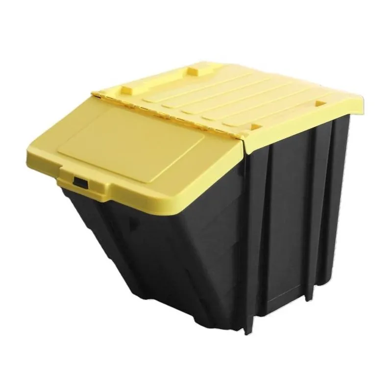 Ramtuff 16‑Gallon Stackable Storage Bin With Black & Yellow Lid