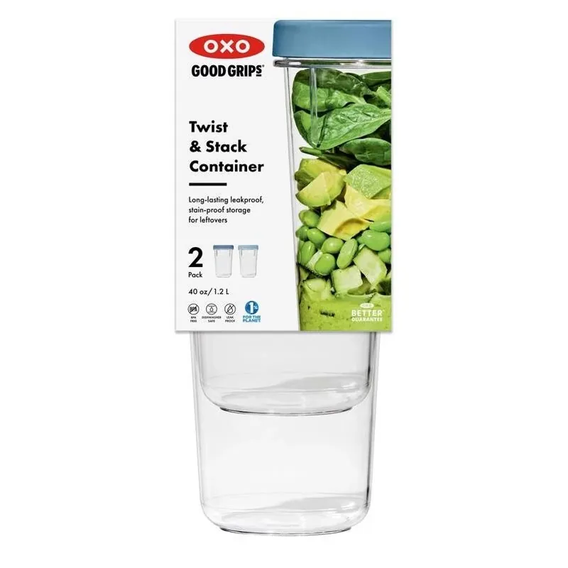 OXO Good Grips 40‑oz Blue Food Storage Container Set – 2‑Pack