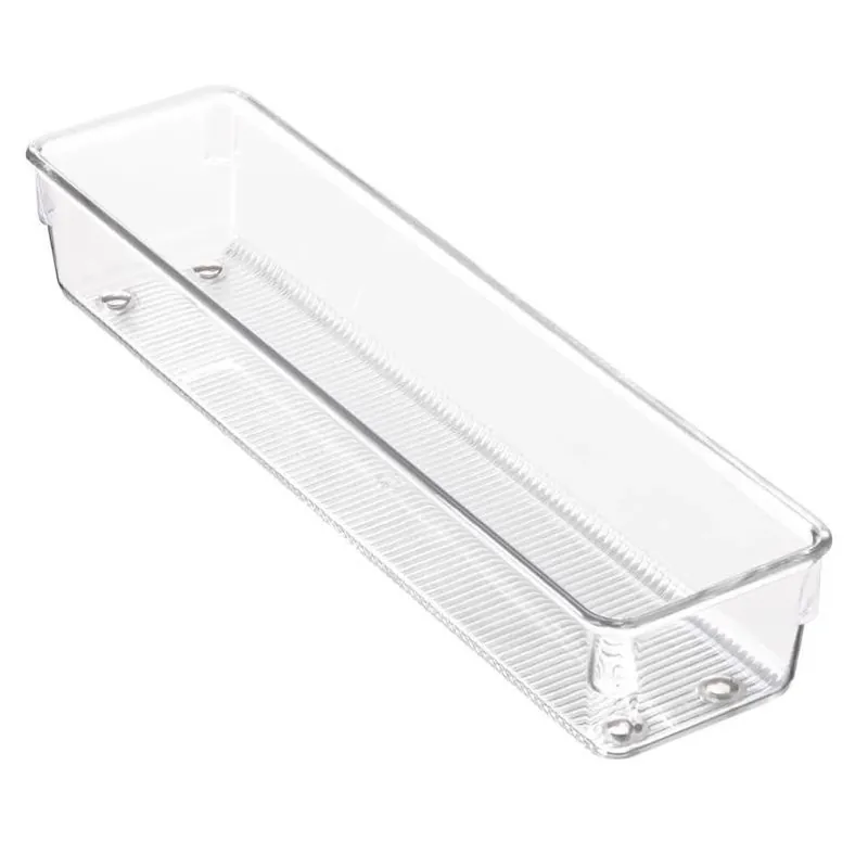 IDesign Clear Plastic Drawer Organizer – 2" H X 3" W X 12" D