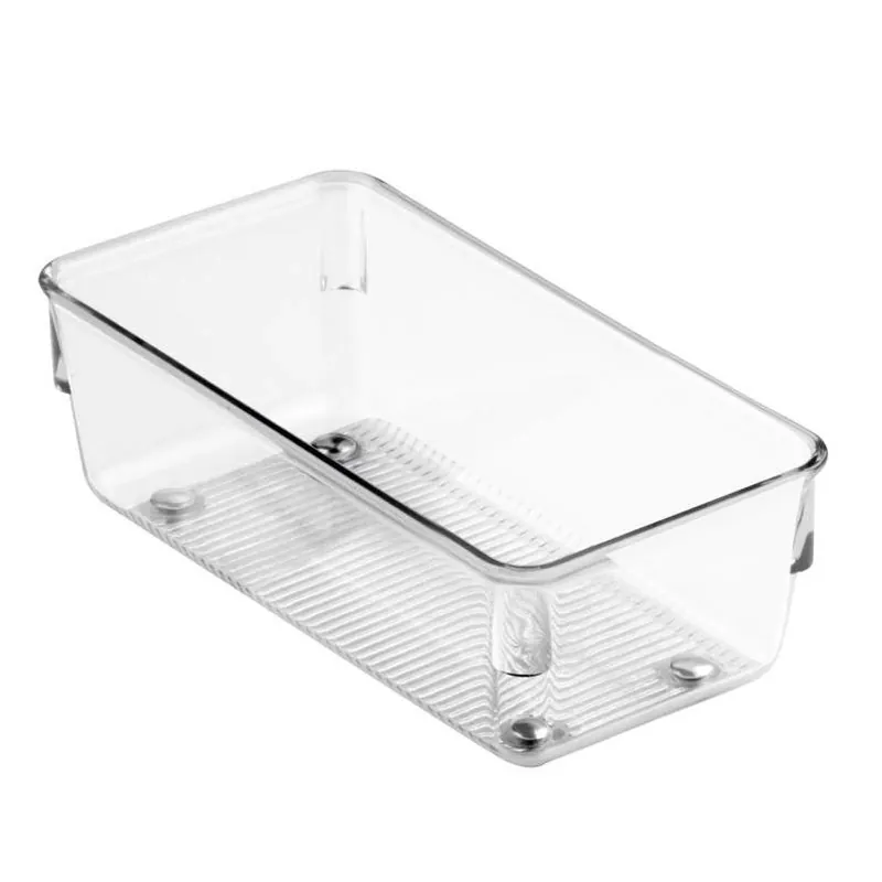 IDesign Clear Plastic Drawer Organizer – 2 In H × 3 In W × 6 In D