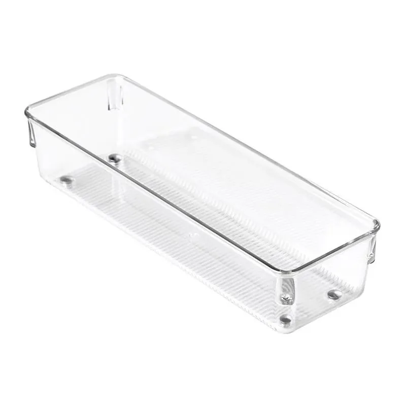 IDesign Clear 2" X 3" X 9" Plastic Drawer Organizer – Compact Storage Bin
