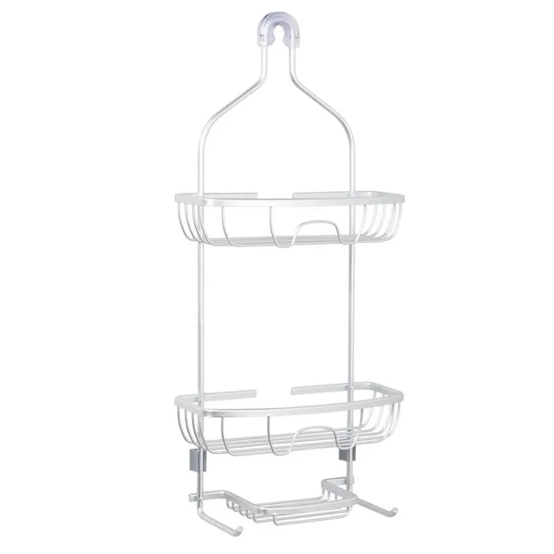 Zenna Home Brushed Aluminum Shower Caddy – 24" Tall, 11" Wide, 4.9" Deep
