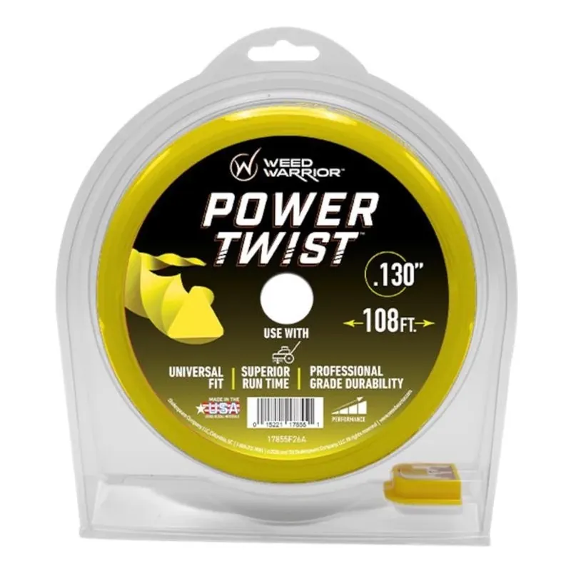 Weed Warrior 0.130‑Inch Professional Trimmer Line – 108 ft Heavy‑Duty Twist Cord