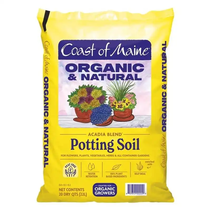 20‑Quart Peat‑Free Organic Potting Mix – Acadia Blend For Flowers, Veggies & Herbs