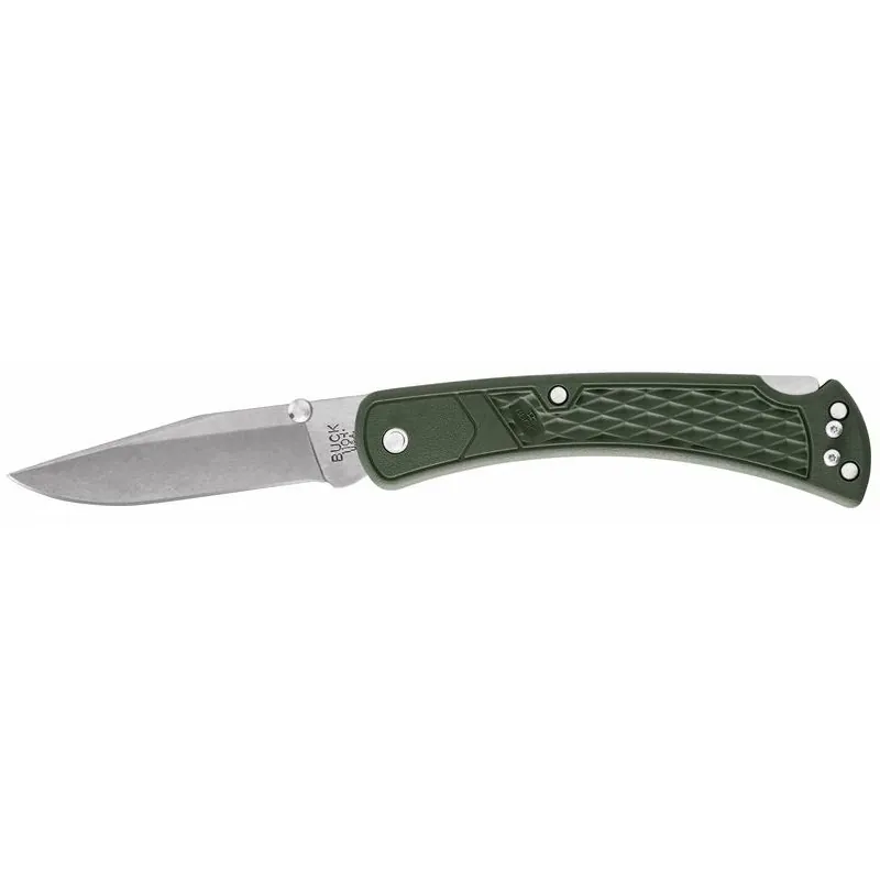 Buck Knives Slim Select Green 420 HC Steel Folding Knife – Over 6‑Inch Blade