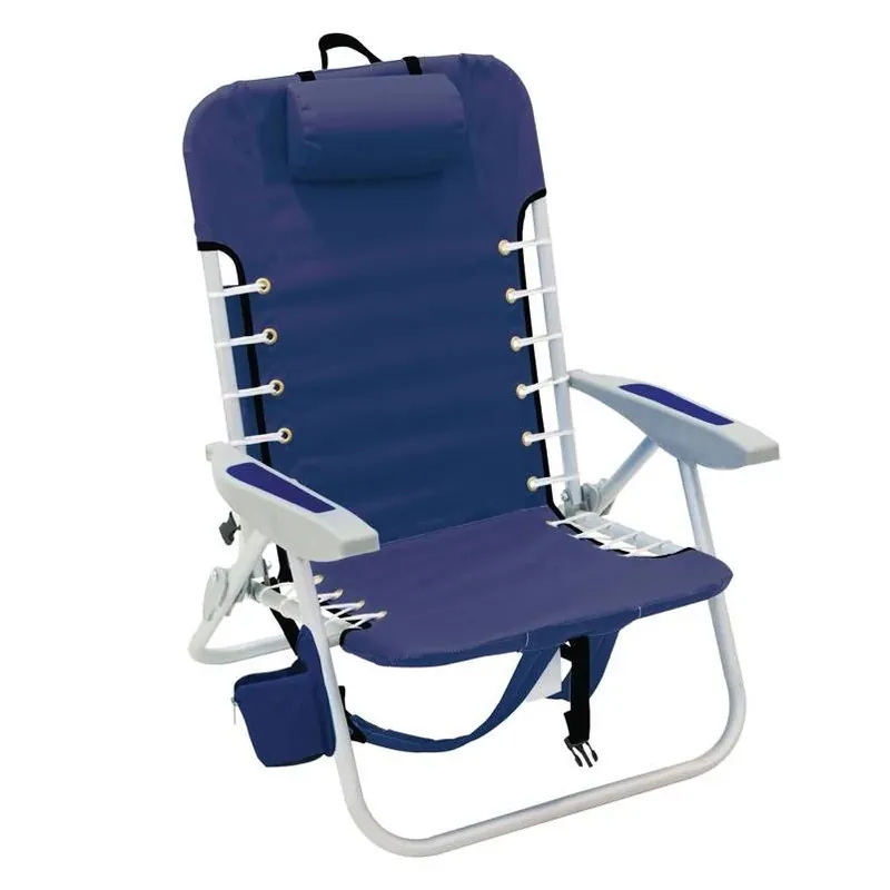 Rio Brands Portable 4‑Position Beach Backpack Chair – Lightweight Aluminum With Cup Holder