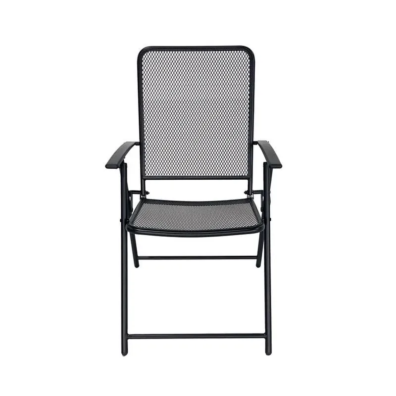 Living Accents Black Steel Folding Chair – 250 lb Capacity