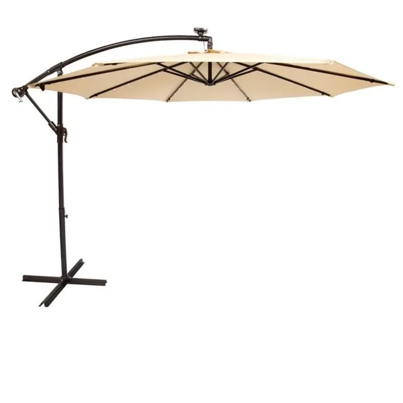 Living Accents 10‑Foot Tilt‑Adjustable Taupe Offset Patio Umbrella