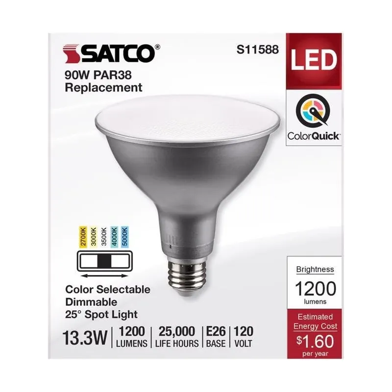 Satco PAR38 E26 (Medium) LED Bulb Tunable White/Color Changing 90 Watt Equivalence 1 Pk