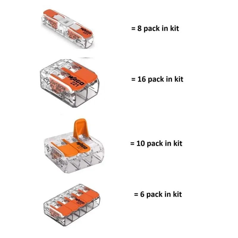WAGO 40‑Piece Clamp Wire Connector Set – UL‑Listed Quick‑Connect Fasteners